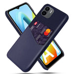 Cellphone Case for Xiaomi Redmi A1 4G / A2 4G Scratch Resistant Cloth Texture Phone Case Card Holder PU Leather Coated PC Cover