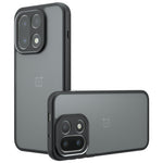 OnePlus 15 5G-skal Skin-Touch TPU + PC Matt mobilbaksida, transparent svart
