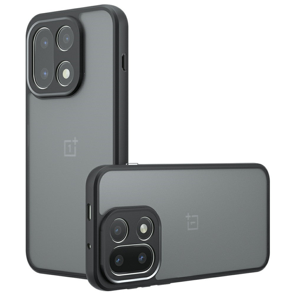 OnePlus 15 5G-skal Skin-Touch TPU + PC Matt mobilbaksida, transparent svart