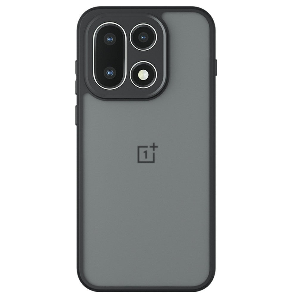 OnePlus 15 5G-skal Skin-Touch TPU + PC Matt mobilbaksida, transparent svart