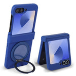 For Samsung Galaxy Z Flip6 5G Magnetic Case CD Vein Rotating Kickstand Electroplated PC Phone Cover