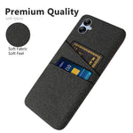 For Samsung Galaxy A04 4G (164.4 x 76.3 x 9.1 mm) Cloth Texture Phone Case Dual Card Slots Bump Proof PC Protective Back Cover