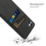 For Samsung Galaxy A04 4G (164.4 x 76.3 x 9.1 mm) Cloth Texture Phone Case Dual Card Slots Bump Proof PC Protective Back Cover