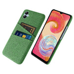 For Samsung Galaxy A04 4G (164.4 x 76.3 x 9.1 mm) Cloth Texture Phone Case Dual Card Slots Bump Proof PC Protective Back Cover