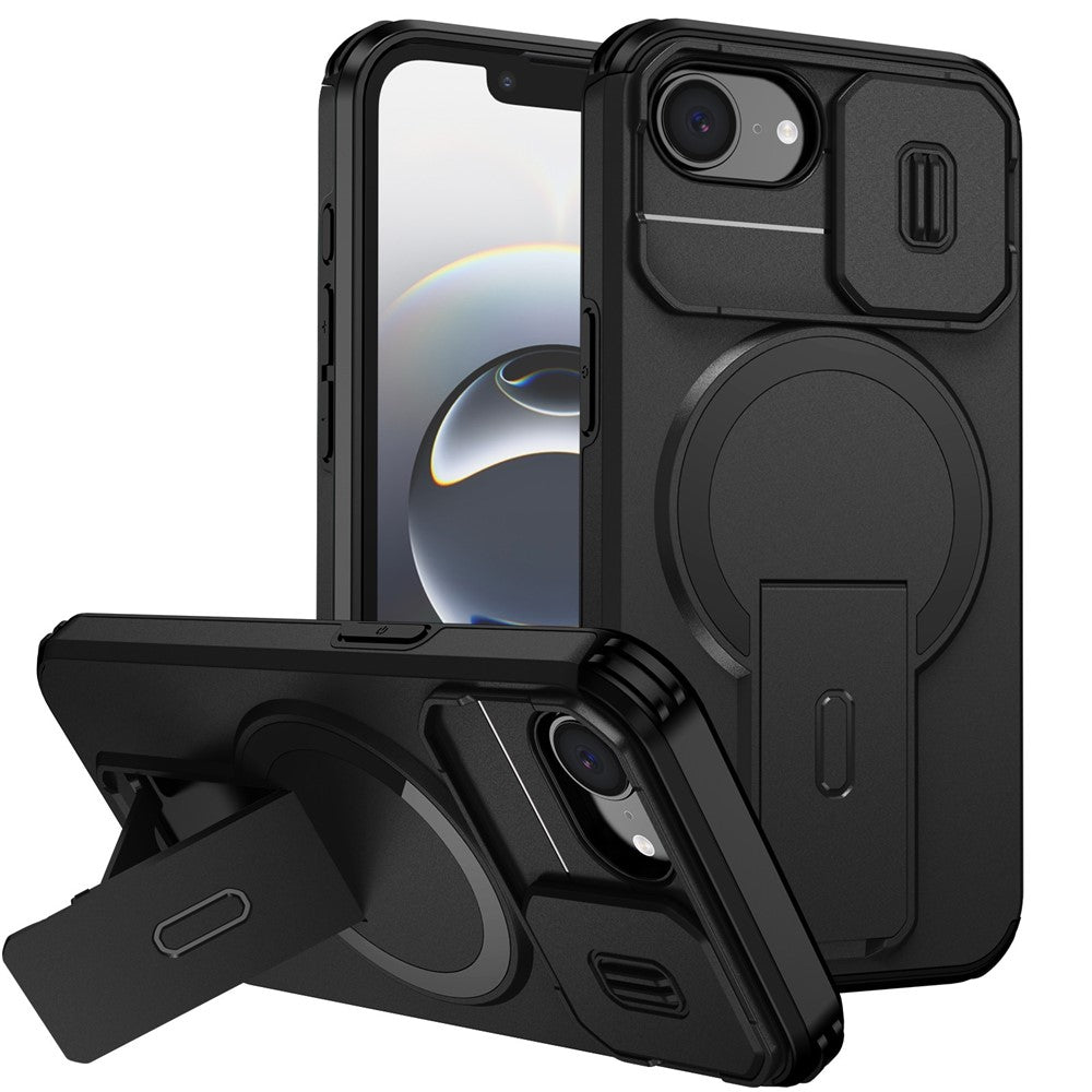 For iPhone 17th / 16th Case Kickstand Camera Slider PC + TPU Phone Cover Compatible with MagSafe