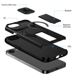 For iPhone 17th / 16th Case Kickstand Camera Slider PC + TPU Phone Cover Compatible with MagSafe