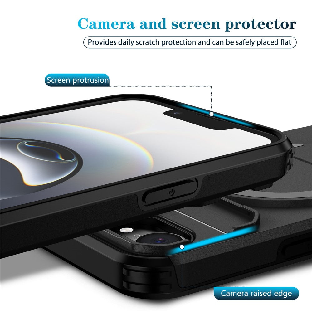 For iPhone 17th / 16th Case Kickstand Camera Slider PC + TPU Phone Cover Compatible with MagSafe