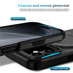 Til iPhone 18 / 17 cover med støttefod og kamera skyder PC + TPU telefoncover Kompatibel med MagSafe