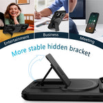 Til iPhone 18 / 17 cover med støttefod og kamera skyder PC + TPU telefoncover Kompatibel med MagSafe