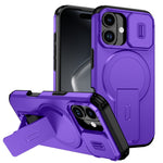 Til iPhone 18 / 17 cover med støttefod og kamera skyder PC + TPU telefoncover Kompatibel med MagSafe