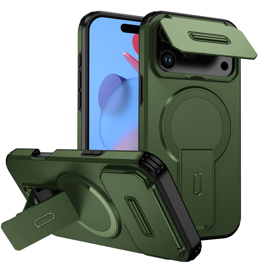 For iPhone 18 Pro Max / 17 Pro Max Case Kickstand Camera Slider PC + TPU Phone Cover Compatible with MagSafe