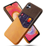 Cellphone Case for Samsung Galaxy A04 4G (164.4 x 76.3 x 9.1 mm) Card Holder Design Cloth Texture Phone Case PU Leather Coated PC Cover