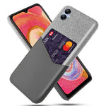 Cellphone Case for Samsung Galaxy A04 4G (164.4 x 76.3 x 9.1 mm) Card Holder Design Cloth Texture Phone Case PU Leather Coated PC Cover