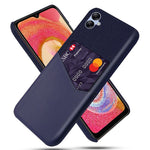 Cellphone Case for Samsung Galaxy A04 4G (164.4 x 76.3 x 9.1 mm) Card Holder Design Cloth Texture Phone Case PU Leather Coated PC Cover