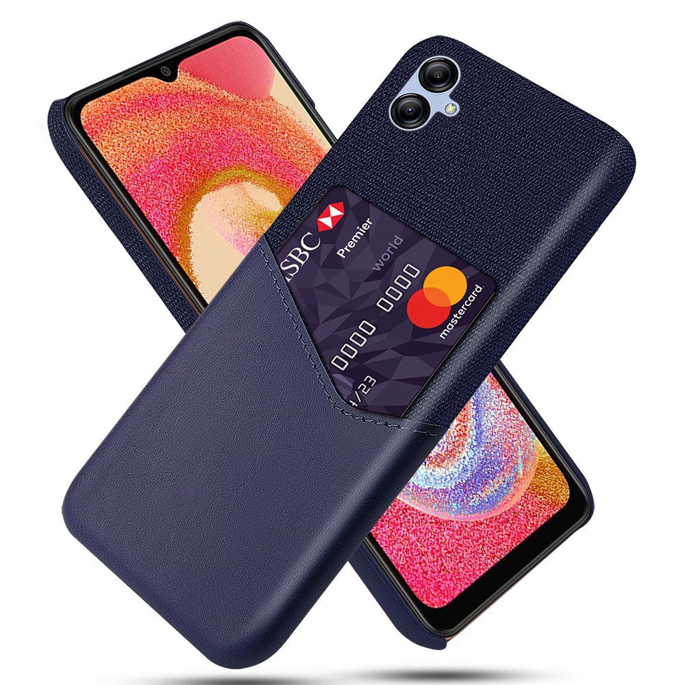 Cellphone Case for Samsung Galaxy A04 4G (164.4 x 76.3 x 9.1 mm) Card Holder Design Cloth Texture Phone Case PU Leather Coated PC Cover