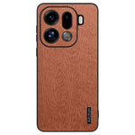 For Oppo Find X9 Pro 5G Case Wood Texture PU Leather Coated PC TPU Phone Cover
