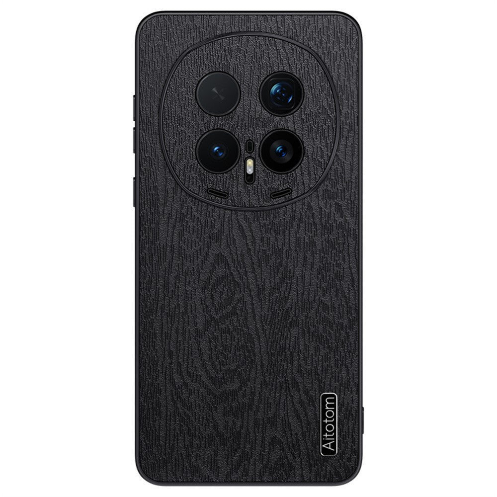 For Honor Magic8 Pro 5G Case Wood Texture PU Leather Coated PC TPU Phone Cover