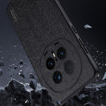 For Honor Magic8 Pro 5G Case Wood Texture PU Leather Coated PC TPU Phone Cover