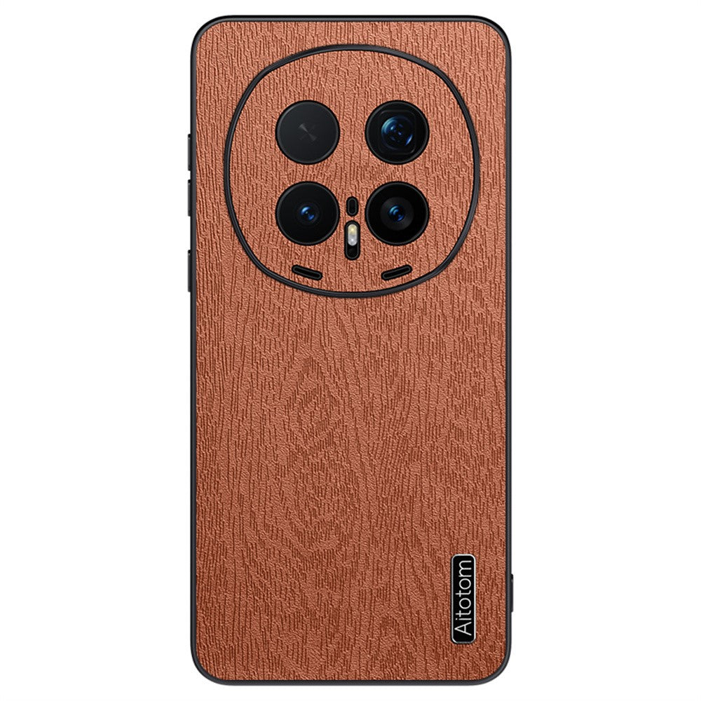For Honor Magic8 Pro 5G Case Wood Texture PU Leather Coated PC TPU Phone Cover