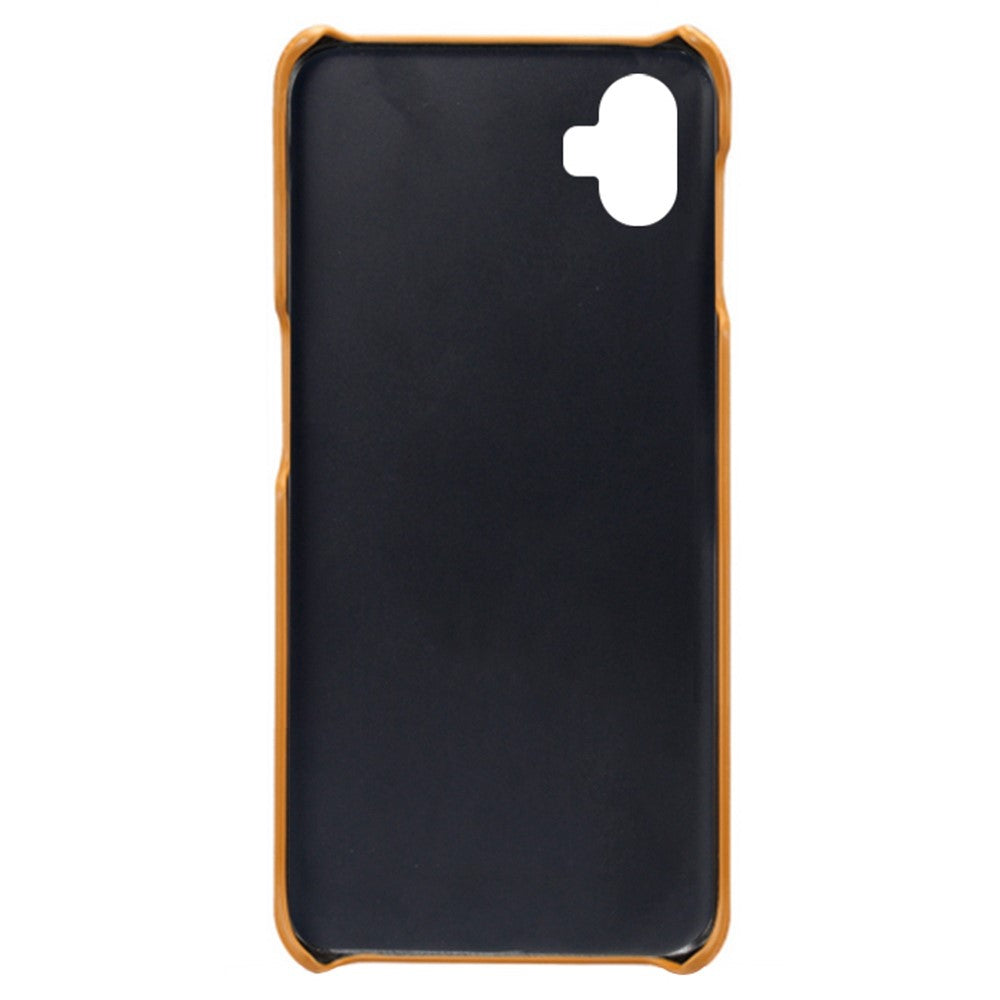 Samsung Galaxy A04 4G (164,4 x 76,3 x 9,1 mm) mobilmobilskal, kalvstrukturerat PU-läderbelagt PC-mobilskal