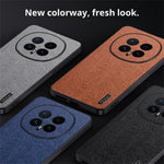 For Honor Magic8 5G Case Wood Texture PU Leather Coated PC TPU Phone Cover