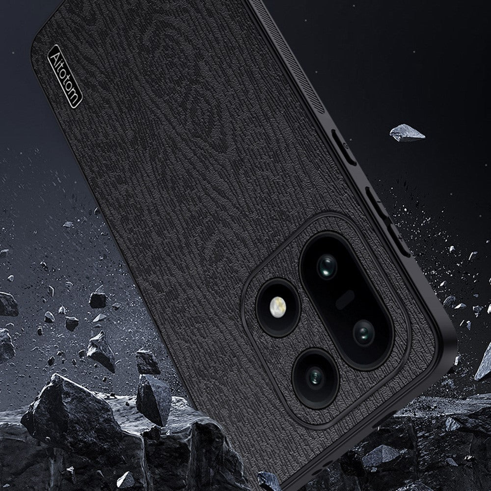 For OnePlus 15 5G Case Wood Texture PU Leather Coated PC TPU Phone Cover