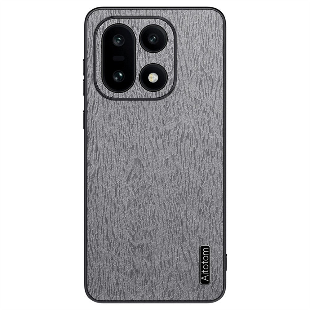 For OnePlus 15 5G Case Wood Texture PU Leather Coated PC TPU Phone Cover