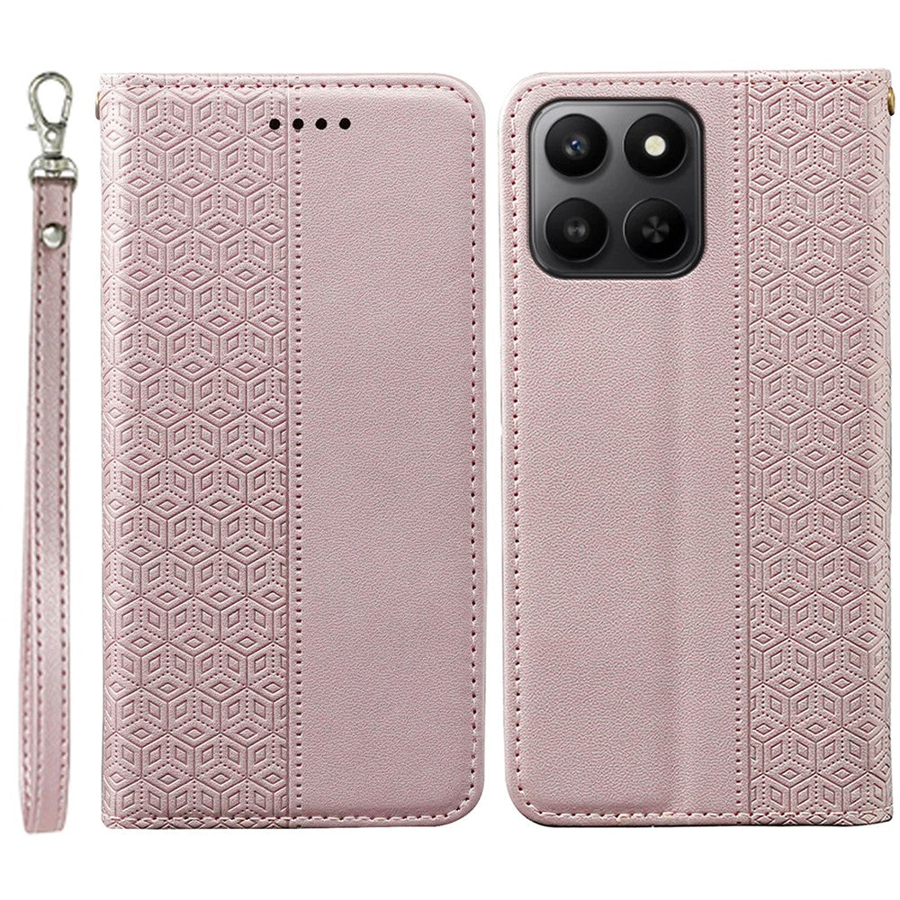 Pung Telefoncover til Honor 400 Smart 5G / 4G / X7d 4G Ternet Mønster Præget Læder Flip Cover med Håndrem