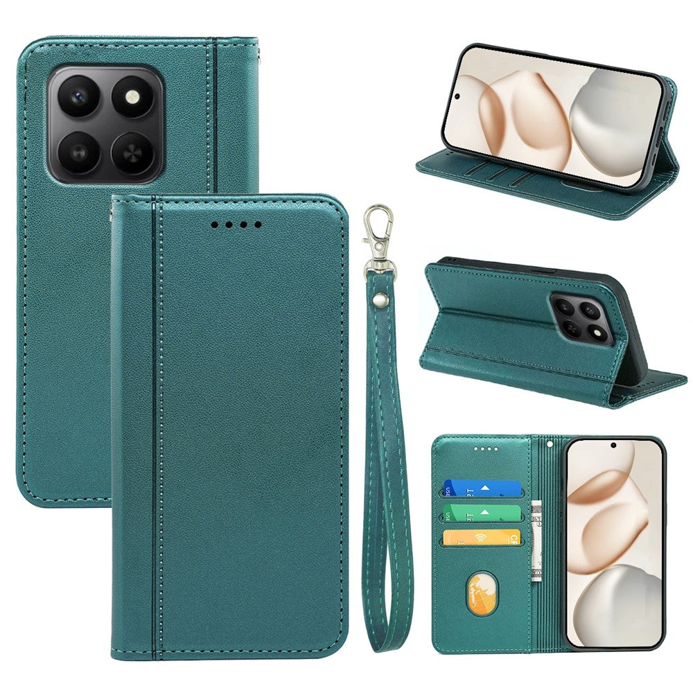 Pungcover til Honor 400 Smart 5G / 4G / X7d 4G Magnetisk lukning PU læder telefoncover med håndledsrem