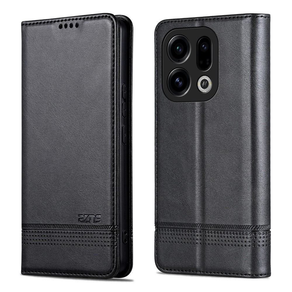AZNS For Oppo Find X9 5G Case Cowhide Texture PU Leather Wallet Phone Cover