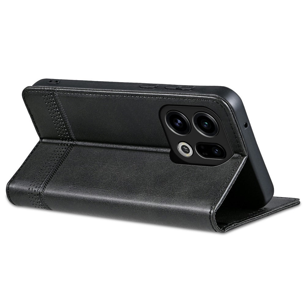 AZNS For Oppo Find X9 5G Case Cowhide Texture PU Leather Wallet Phone Cover