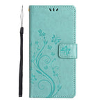 For Xiaomi 17 Leather Wallet Case Butterfly Flower Imprinted Phone Cover with Strap