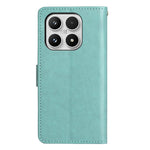For Xiaomi 17 Leather Wallet Case Butterfly Flower Imprinted Phone Cover with Strap