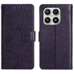 For Xiaomi 17 Leather Wallet Case Butterfly Flower Imprinted Phone Cover with Strap