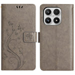 For Xiaomi 17 Leather Wallet Case Butterfly Flower Imprinted Phone Cover with Strap