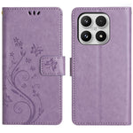 For Xiaomi 17 Leather Wallet Case Butterfly Flower Imprinted Phone Cover with Strap