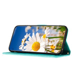 Samsung Galaxy S26-skal i PU-läder med blommigt motiv och korthållare
