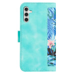 Samsung Galaxy S26-skal i PU-läder med blommigt motiv och korthållare