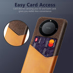 For Honor X40 5G / X9a 5G / Magic5 Lite 5G PU Leather Coated PC Protective Shell Cloth Texture Anti-Slip Shockproof Phone Case with Card Holder