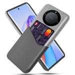 For Honor X40 5G / X9a 5G / Magic5 Lite 5G PU Leather Coated PC Protective Shell Cloth Texture Anti-Slip Shockproof Phone Case with Card Holder