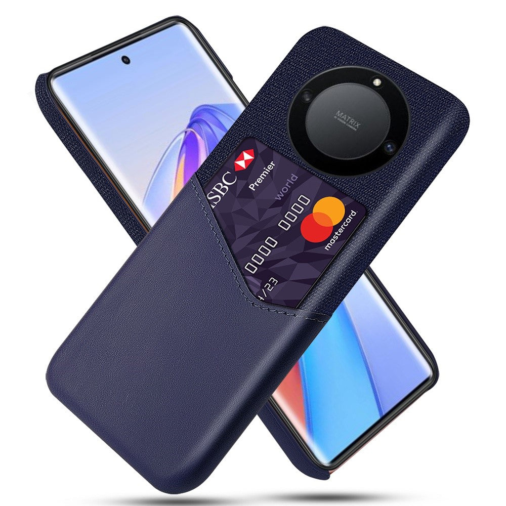 For Honor X40 5G / X9a 5G / Magic5 Lite 5G PU Leather Coated PC Protective Shell Cloth Texture Anti-Slip Shockproof Phone Case with Card Holder