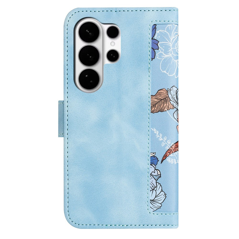 For Samsung Galaxy S26 Ultra Case PU Leather Floral Phone Cover with Card Slots