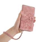 For Samsung Galaxy S26 Case Tulip Leather Phone Cover with 5 Card Slots Wallet