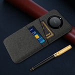 For Honor X40 5G / X9a 5G / Magic5 Lite 5G Cloth Texture Anti-Slip Shockproof Case Dual Card Slots Design Hard PC Protective Shell Phone Cover