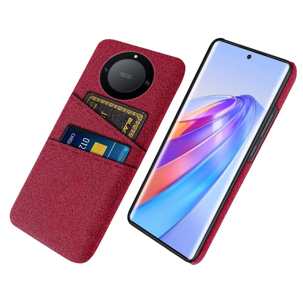 For Honor X40 5G / X9a 5G / Magic5 Lite 5G Cloth Texture Anti-Slip Shockproof Case Dual Card Slots Design Hard PC Protective Shell Phone Cover