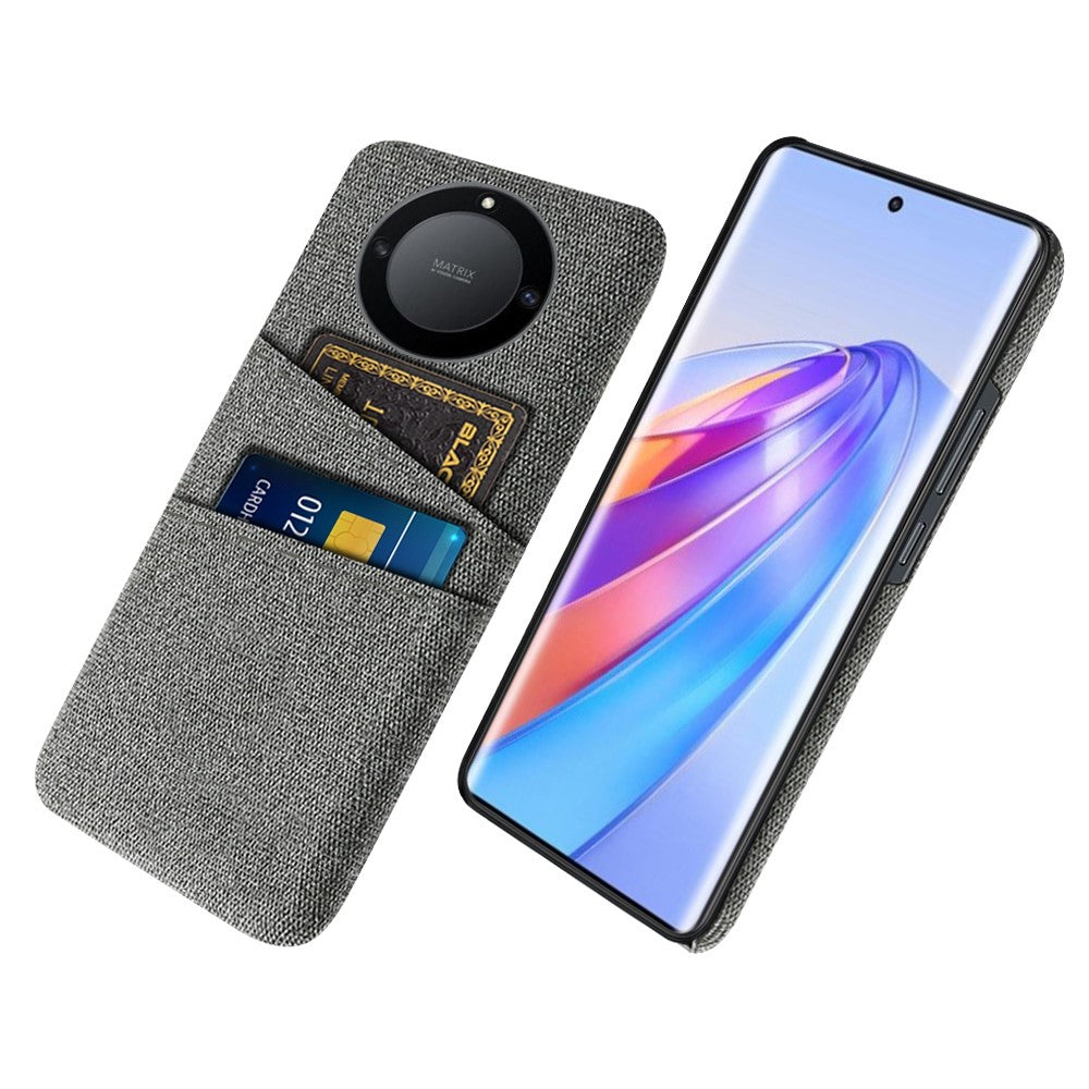 For Honor X40 5G / X9a 5G / Magic5 Lite 5G Cloth Texture Anti-Slip Shockproof Case Dual Card Slots Design Hard PC Protective Shell Phone Cover