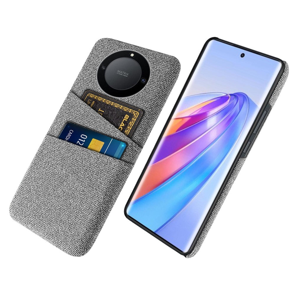 For Honor X40 5G / X9a 5G / Magic5 Lite 5G Cloth Texture Anti-Slip Shockproof Case Dual Card Slots Design Hard PC Protective Shell Phone Cover