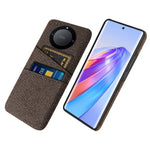 For Honor X40 5G / X9a 5G / Magic5 Lite 5G Cloth Texture Anti-Slip Shockproof Case Dual Card Slots Design Hard PC Protective Shell Phone Cover