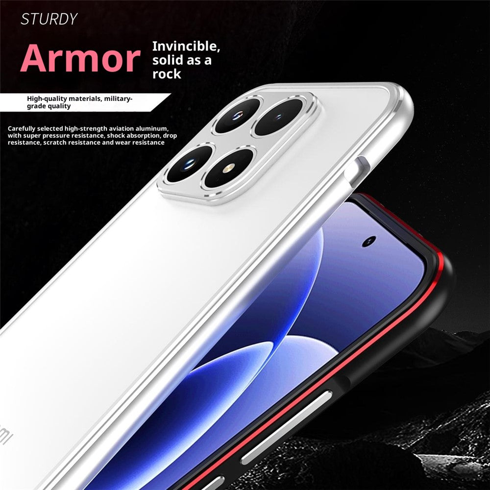For Xiaomi 17 Bumper Case Lens Protector Dual Color Metal Frame Phone Cover with Screw Lock