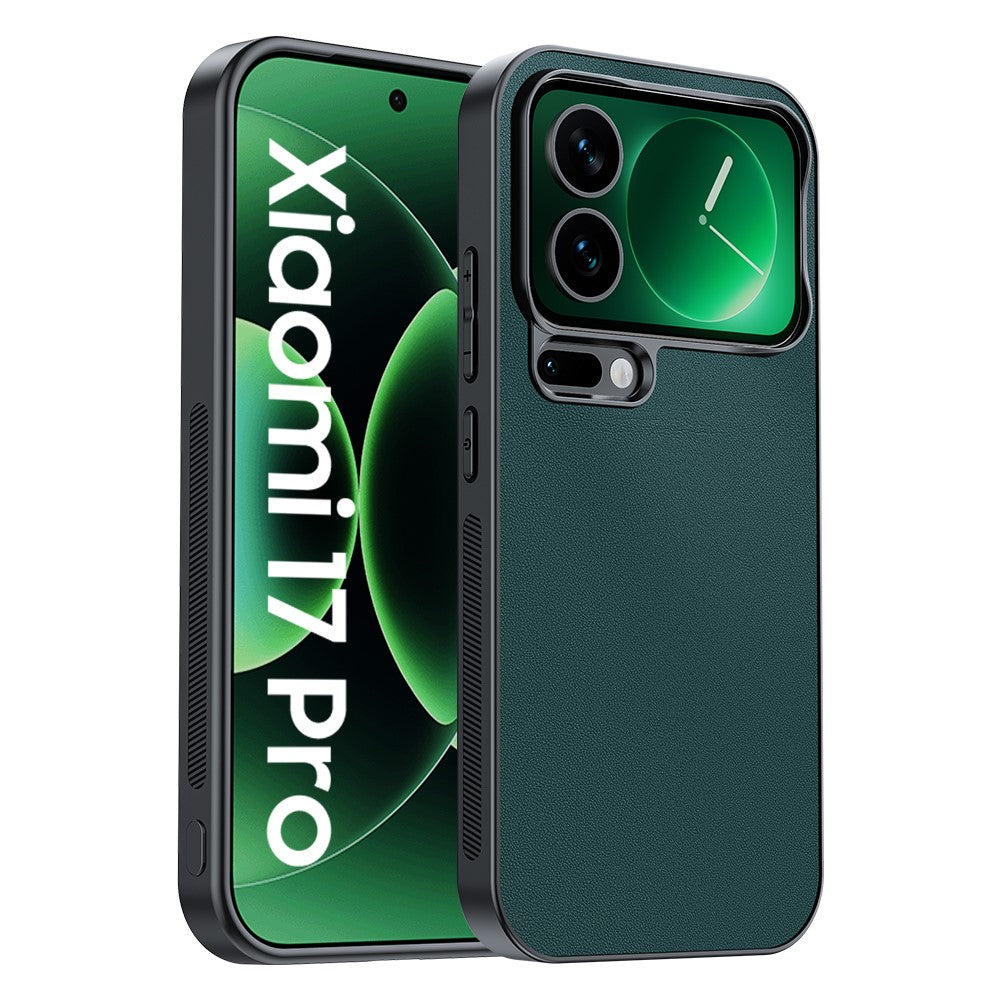For Xiaomi 17 Pro Max Case PU Leather Coated PC + TPU Anti-Drop Phone Cover